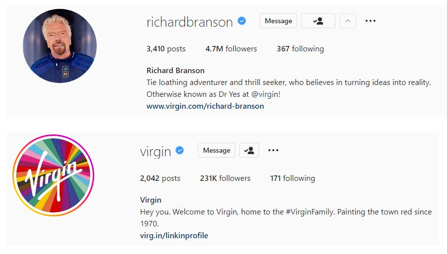 Screenshot of Richard Branson VS Virgin Followers